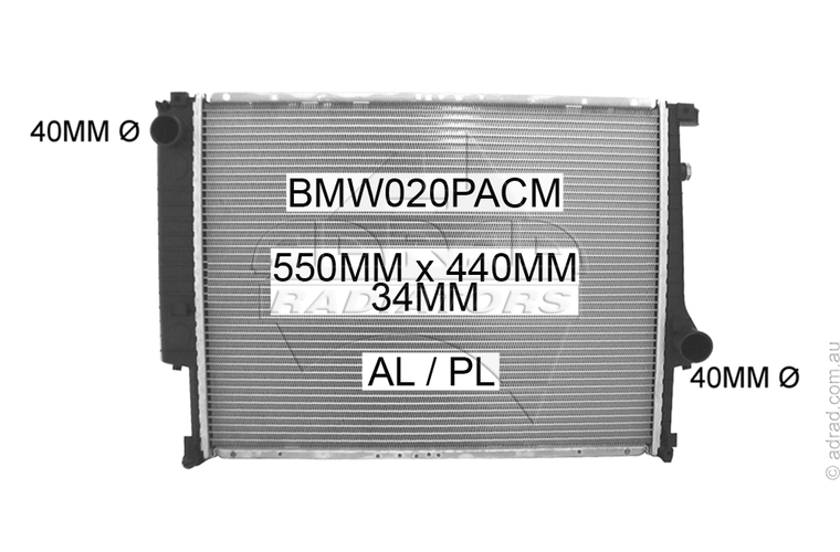 E30 320i/325i Man. '88-93 RADIATOR - BMW020PACM