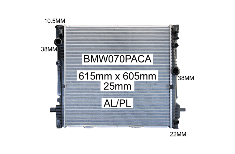 X3 G01 2.0L Petrol '17- X4 G02 2.0L Petrol '18- RADIATOR - BMW070PACA