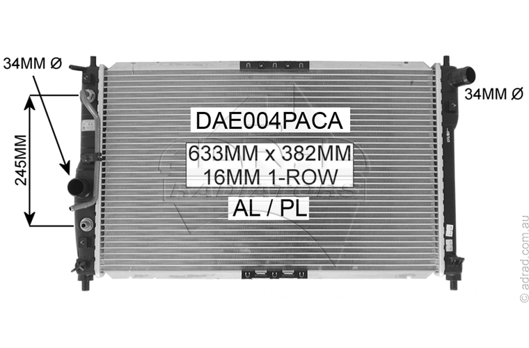 RADIATOR - Daewoo Lanos '97-03 1.6ltr - NC460AR