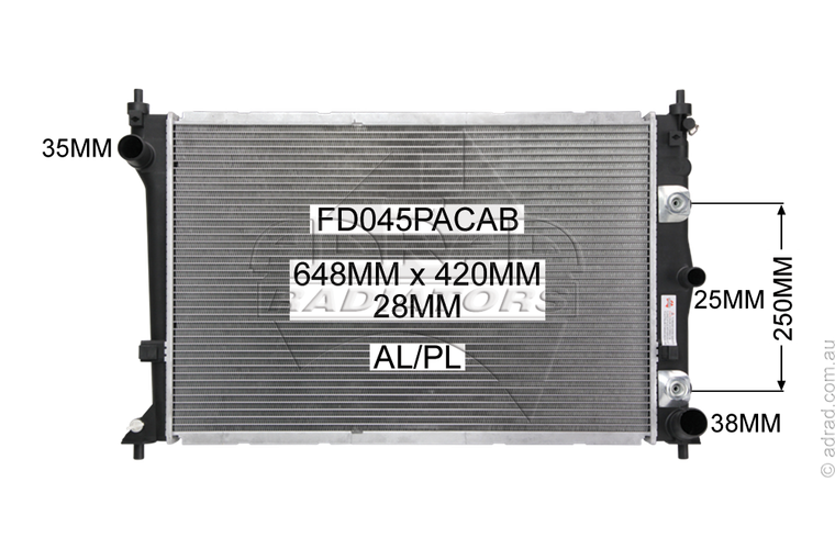 RADIATOR - Ford Falcon BA / BF '03-08 & Ford Territory SX / SY '04-11 & Ford Fairlane BA / BF '03-07 8cyl - NC012A
