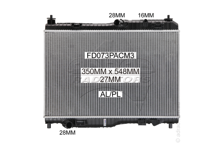 FIESTA WZ 1.0ltr Man. '13- ECOSPORT BK/BL 1.0ltr Man '13- RADIATOR - FD073PACM3
