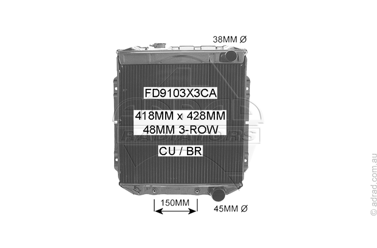 MUSTANG Auto. '65- RADIATOR - FD9103X3CA