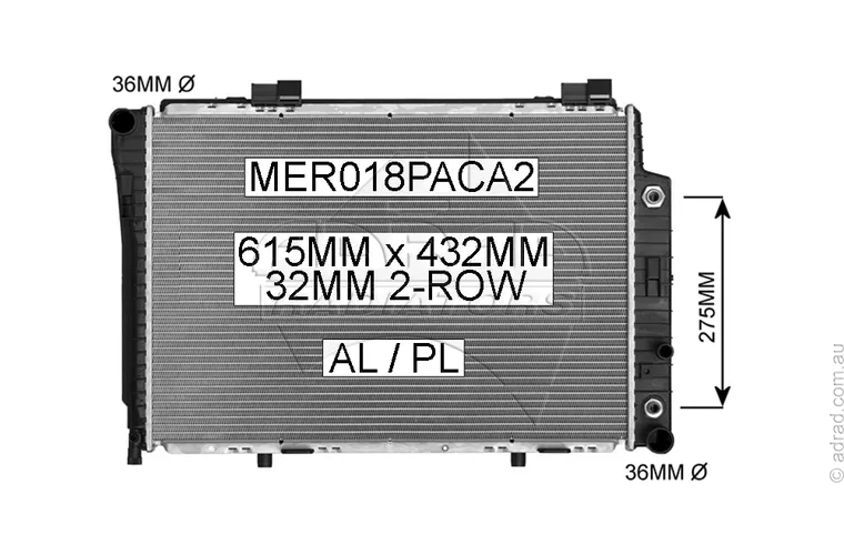 RADIATOR - Mercedes W202 C180/C200/C220/C230/C240/C280 '94-00 & Mercedes R170 SLK200/SLK200 Kompressor/SLK230 '97-00