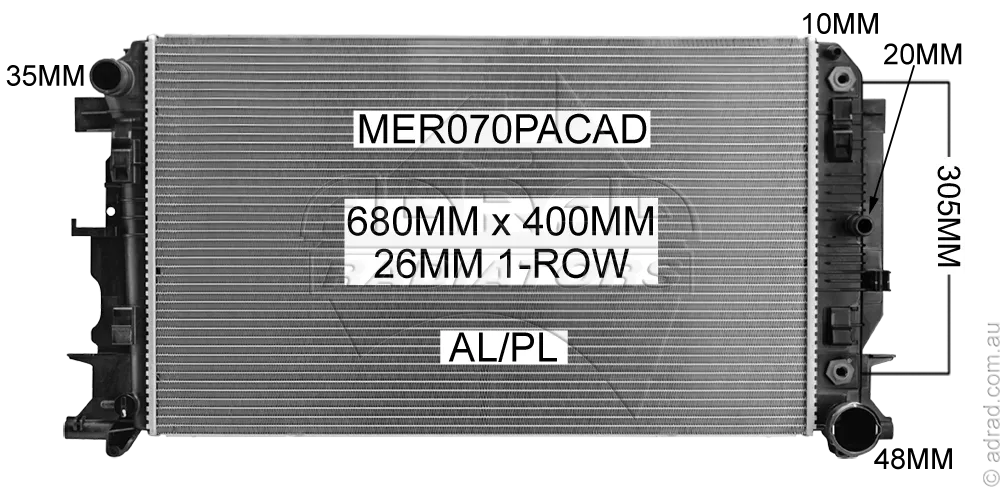 RADIATOR - Mercedes Sprinter Van '06- 3.0ltr Turbo Diesel