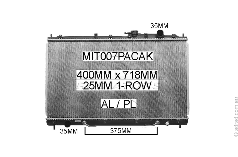 RADIATOR - Mitsubishi Magna TE-TW '96-05 2.4/3.0/3.5ltr 4cyl/V6