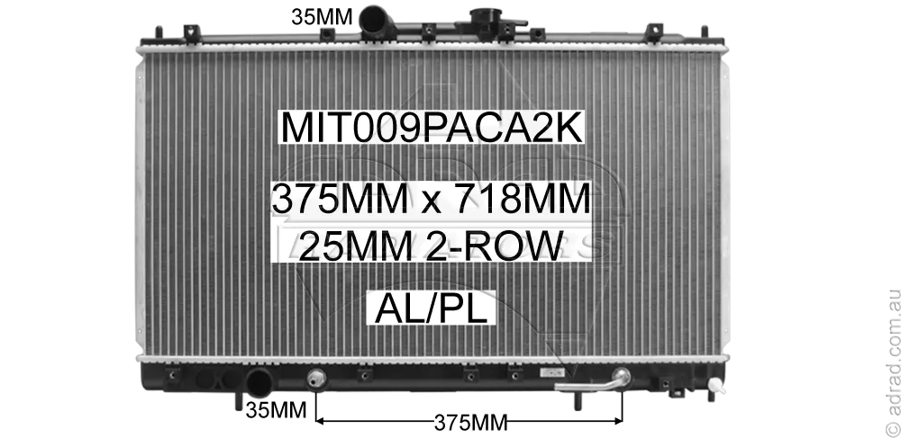 RADIATOR - Mitsubishi Legnum VR-4 '96-02 2.5ltr 6cyl Turbo & Mitsubishi Galant VR-4 '96-00 2.5ltr 6cyl Turbo