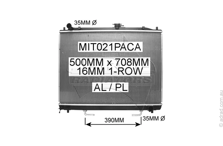 RADIATOR - Mitsubishi Pajero NM / NP '00-02 2.8ltr 4cyl Turbo Diesel & 3.5ltr V6 Petrol & Pajero NS-NW '07-14 3.8ltr V6 Petrol