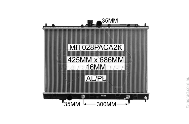 RADIATOR - Mitsubishi Outlander ZE/ZF '02-06 2.4ltr 4cyl