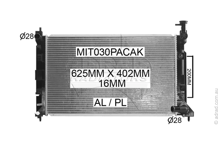 RADIATOR - Mitsubishi Colt '04-05 1.5ltr 4cyl