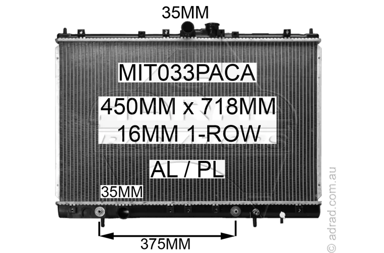 RADIATOR - Mitsubishi Nimbus UG '98-04 2.4ltr 4cyl