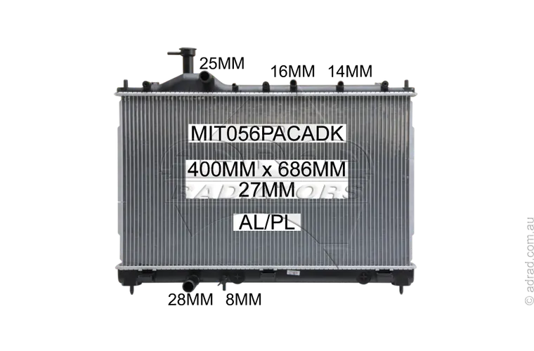 RADIATOR - Mitsubishi Outlander ZJ/ZK '12- 2.3ltr 4cyl Turbo Diesel