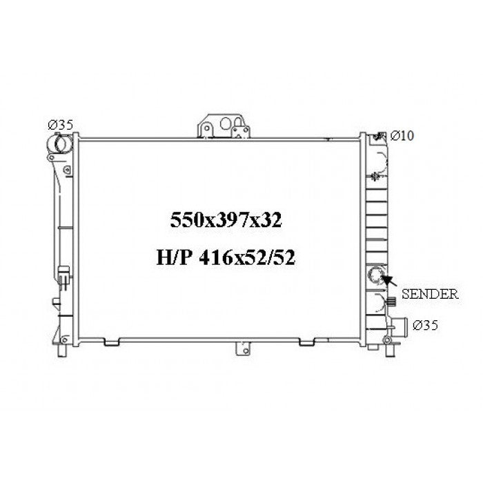 RADIATOR - Saab 9000 '86-98 2.0/2.3ltr 4cyl inc Turbo & 3.0ltr V6