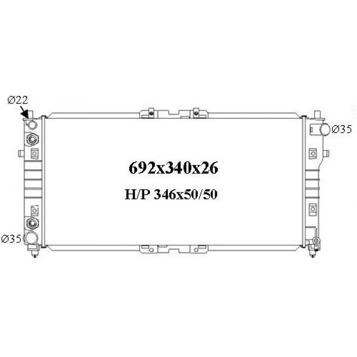 RADIATOR - Mazda MX6 GE '91-97 2.5ltr V6 & Mazda 626 GE '92-97 2.5ltr V6