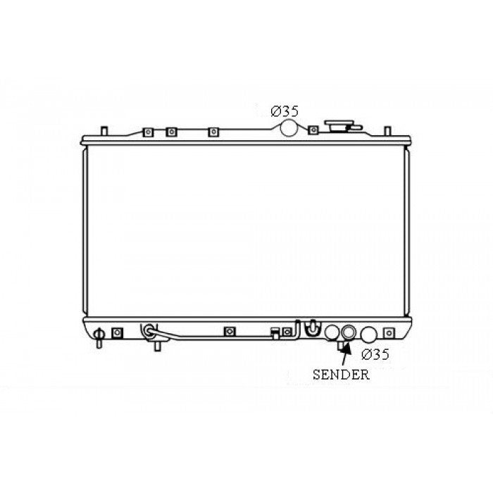 Radiator Assembly - P/C To Suit Hyundai Lantra '91-95 1.6/1.8ltr 4cyl Core: 375x669x2 - NC200A