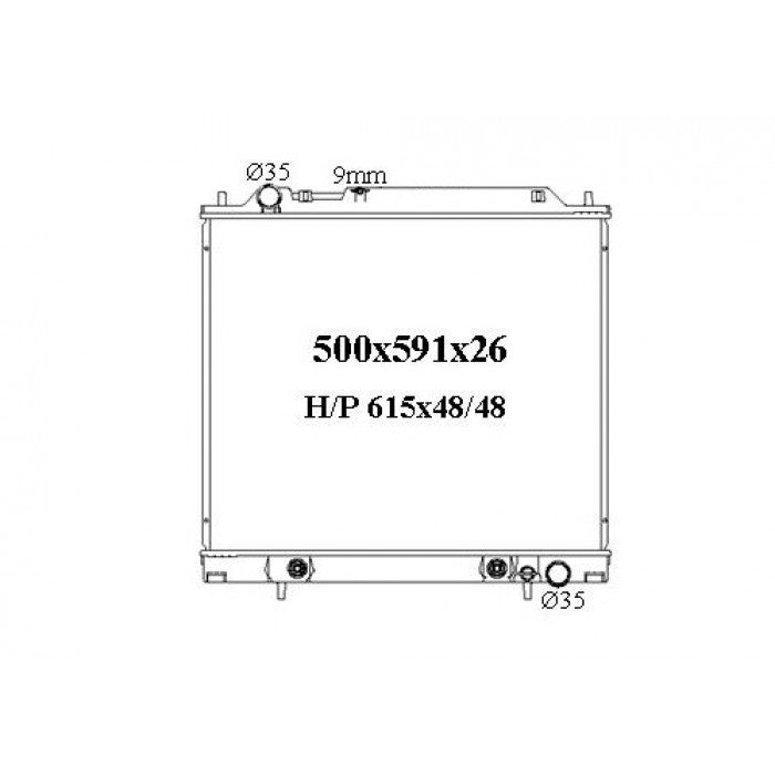 RADIATOR - Mitsubishi Delica Spacegear L400 '94-06 2.0/2.4ltr 4cyl & Express L400 WA '94-06 2.4ltr 4cyl & Starwagon L400 WA '94-05 2.0/2.4ltr 4cyl