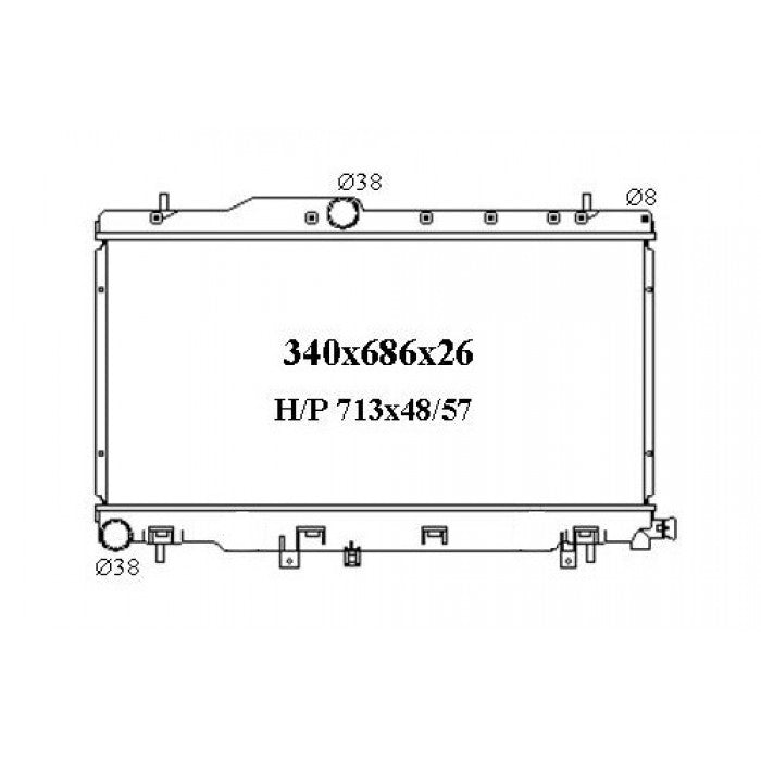 RADIATOR - Subaru Liberty B4 '01-03 2.0ltr 4cyl Twin Turbo & Impreza WRX '00-02 2.0ltr 4cyl Turbo