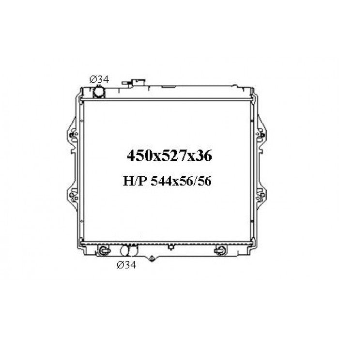 Radiator Assembly - To suit Toyota Hilux LN '97-00 3.0ltr 4cyl Diesel Core: 450x5 - NC455M