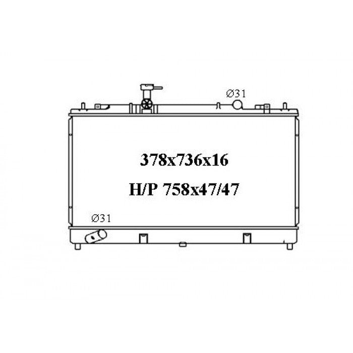 RADIATOR - Mazda 6 GG/GY/GH '05-12 2.0/2.2ltr 4cyl Turbo Diesel
