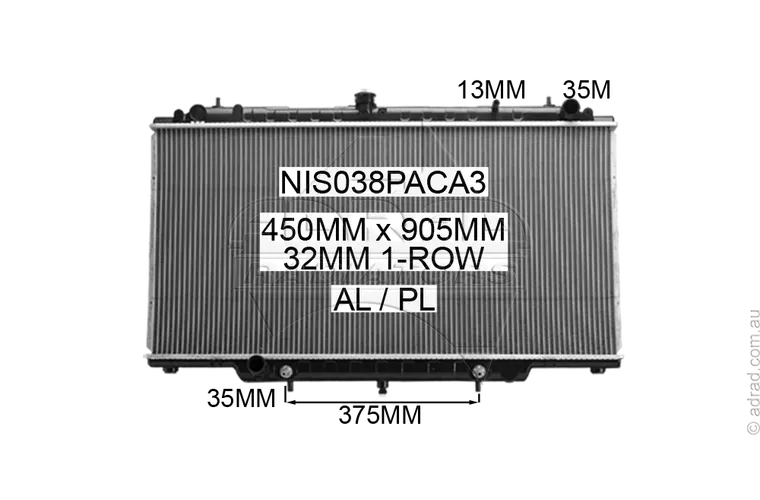 RADIATOR - Nissan Patrol GU Y61 & Cab Chassis '97-16 2.8/3.0ltr Turbo Diesel