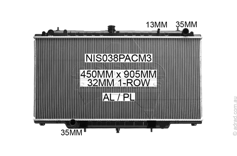 RADIATOR - Nissan Patrol GU Y61 & Cab Chassis '97-16 2.8/3.0ltr Turbo Diesel