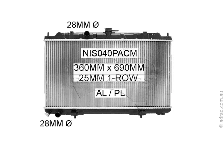 RADIATOR - Nissan Pulsar N16 '00-05 1.6/1.8ltr 4cyl