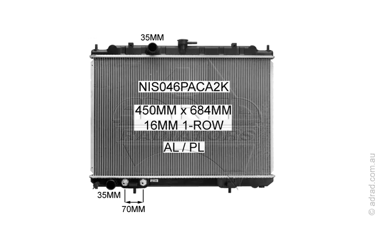 RADIATOR - Nissan X-Trail T30 '01-07 2.5ltr 4cyl