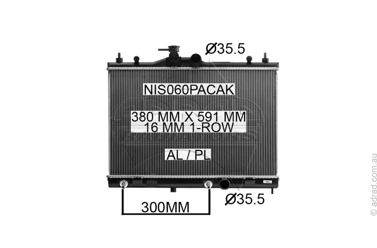 RADIATOR - Nissan Tiida C11 '06-13 1.8ltr 4cyl