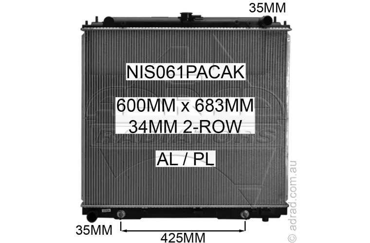 RADIATOR - Nissan Pathfinder R51 '05- 4.0ltr V6 Petrol & Nissan Navara D40 '05- 4.0ltr V6 Petrol