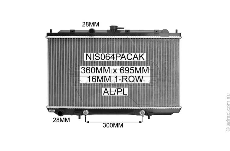 RADIATOR - Nissan Pulsar N16 Hatch '01-05 1.8ltr 4cyl