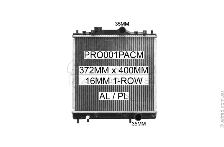 RADIATOR - Proton Jumbuck '03-10 1.5ltr 4cyl & Proton Wira '95-05 1.3/1.5ltr 4cyl & Proton Persona '95-05 1.3/1.5ltr 4cyl