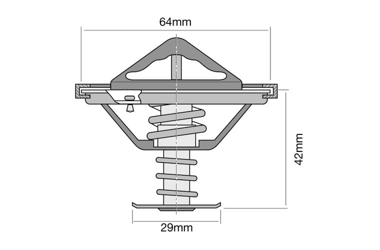 Thermostat - Blistered 64mm / 82 Deg / Bypass High Flow - TT301-180