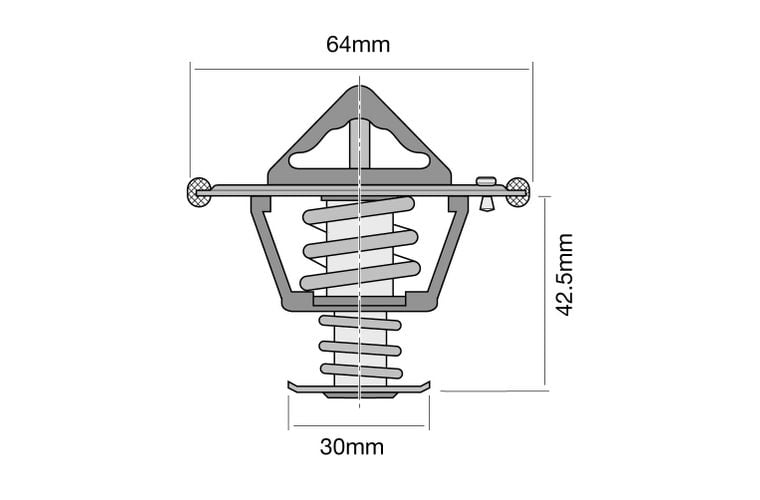 Thermostat - Blistered 64mm / 82 Deg / Bypass High Flow - TT635-180