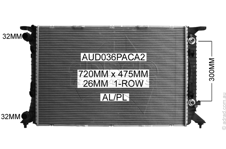 RADIATOR - Audi A4 B8 '08- 1.8ltr TFSI & 2.0ltr Turbo Diesel & A5 8T Sportsback '12-16 2.0ltr TFSI & Q5 '09- 2.0ltr Turbo &  Diesel - NC427A