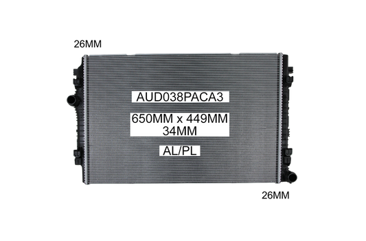 RADIATOR - TIGUAN 5N 2.0ltr TDI '16- PASSAT B8 2.0ltr TDI '15-19 (140KW) - AUD038PACA3
