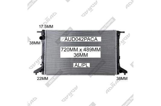 Q7 4M 3.0ltr Auto. '8/15- VW TOUAREG CR 3.0ltr TDI '17- RADIATOR - AUD042PACA