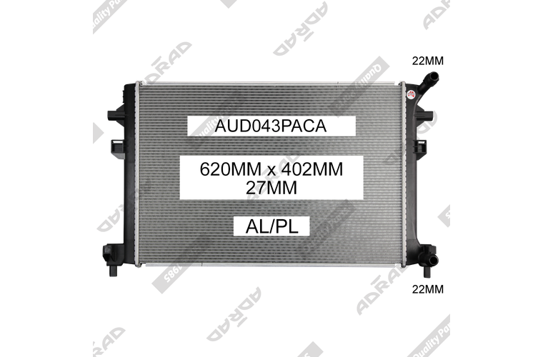 A3 8V '13- / Q2 '16- GOLF MK7 12- / PASSAT / TIGUAN Intercooler Radiator - AUD043PACA