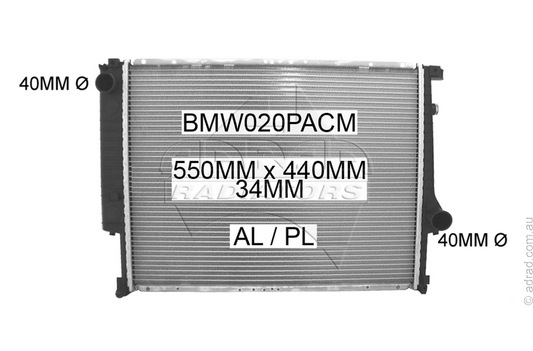 E30 320i/325i Man. '88-93 RADIATOR - BMW020PACM