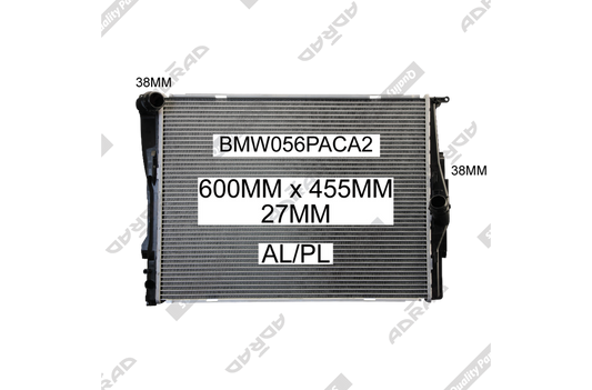E87/E88/E82 118i-130i '04- E91/91/92/93 2.5l/3.0l Man. E84 X1 RADIATOR - BMW056PACA2