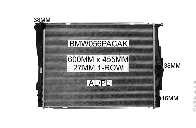 Radiator Assembly - E87 130i '04- Auto / E82 125i E90/91/92/93 2.5l / 3.0l Auto. E84 X1 3.0ltr Auto. '10- / Z4 - BMW056PACAK