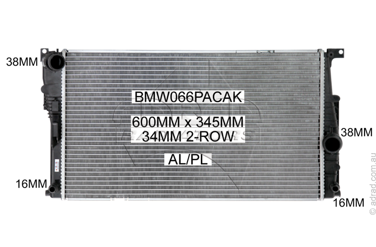 RADIATOR - BMW F20 / F21 1 Series '11 & BMW F30 / F31 3 Series '11 & BMW F34 GT 3 Series '11 - NC134A