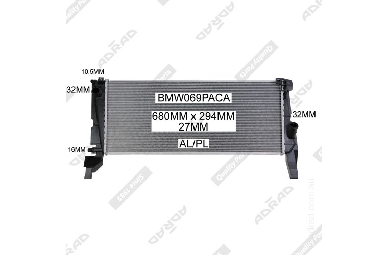 F48 X1 xDRIVE 25i Auto. '15- MINI CLUBMAN JCW F54 '17- RADIATOR - BMW069PACA