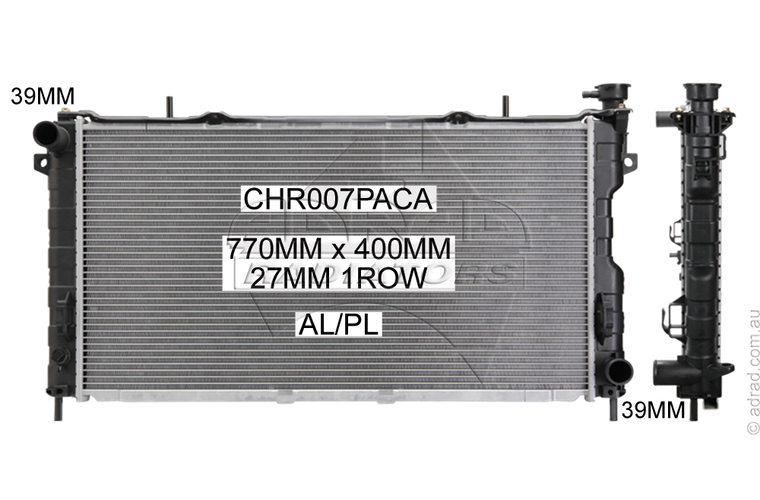 RADIATOR - Chrysler Voyager RG '01-04 3.3ltr 6cyl & Chrysler Grand Voyager '01-04 3.3ltr 6cyl - NC769M