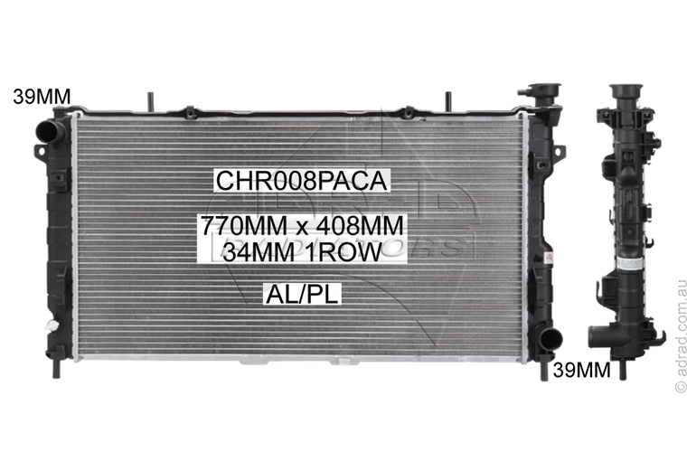 RADIATOR - Chrysler Voyager RG '05-08 3.3ltr 6cyl - NC827M