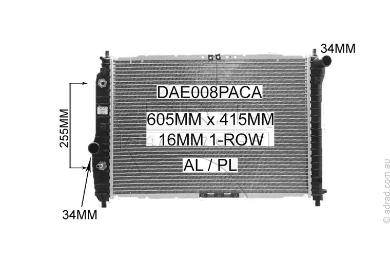 RADIATOR - Daewoo Kalos '03-04 1.5ltr - NC784A