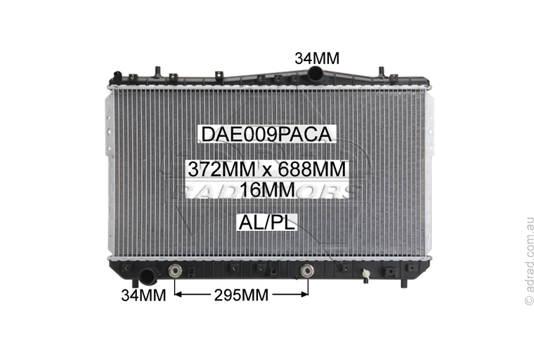 RADIATOR -  Daewoo Tacuma '00-04 2.0ltr 4cyl & Daewoo Lacetti '03-04 1.8ltr 4cyl - NC445A