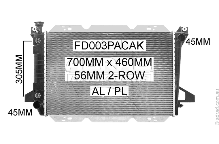 RADIATOR - Ford Bronco / F100 Ambulance '81- 4.1/4.9/5.8ltr V8 - NC186A