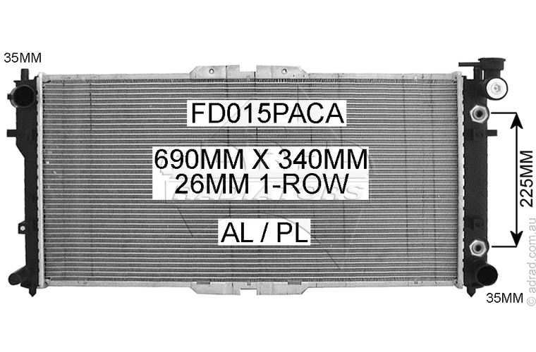 RADIATOR - Ford Telstar AX/AY '92-96 2.0ltr 4cyl - NC043A