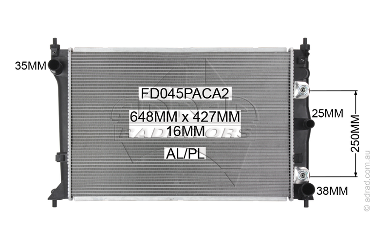 RADIATOR - Ford Falcon BA / BF '03-08 & Ford Territory SX / SY '04-11 & Ford Fairlane BA / BF '03-07 8cyl - NC012A