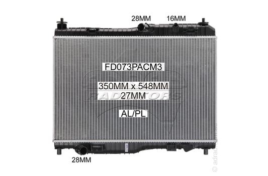 FIESTA WZ 1.0ltr Man. '13- ECOSPORT BK/BL 1.0ltr Man '13- RADIATOR - FD073PACM3