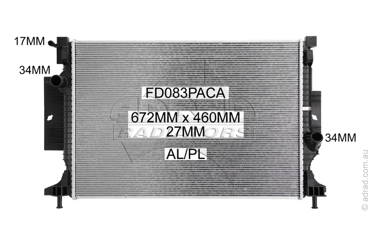 RADIATOR - Ford Focus LZ '16- 1.5ltr Tubro & Ford Kuga TF '12- 1.5ltr Turbo Petrol - NC869A